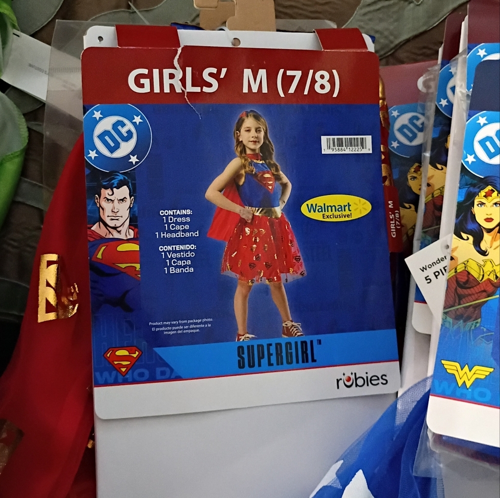 Rubie's Supergirl Costume for Kids - Red Dress with Blue Cape